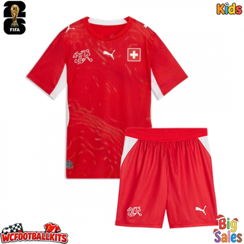 Switzerland Replica Home Stadium Kit for Kids World Cup 2026 Short Sleeve (+ pants)